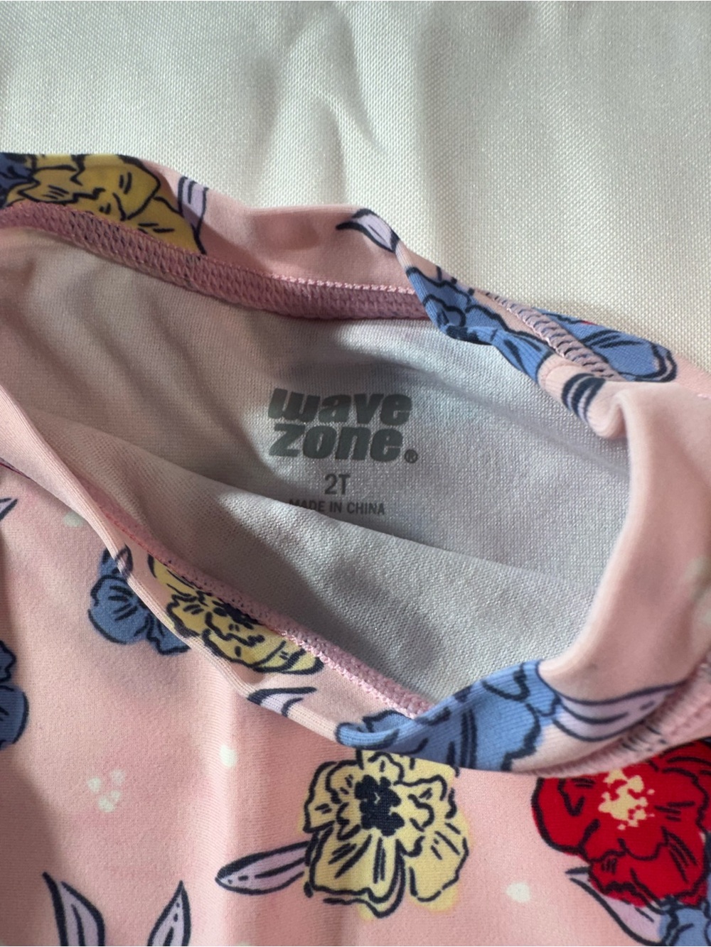 Girls 2T Pink Floral Long-Sleeve Rash Guard Bikini Set - Picture 3 of 4